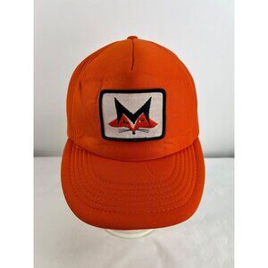 Vintage Snapback Trucker Hat Moore’s Fox Lumber Building Orange Padded
